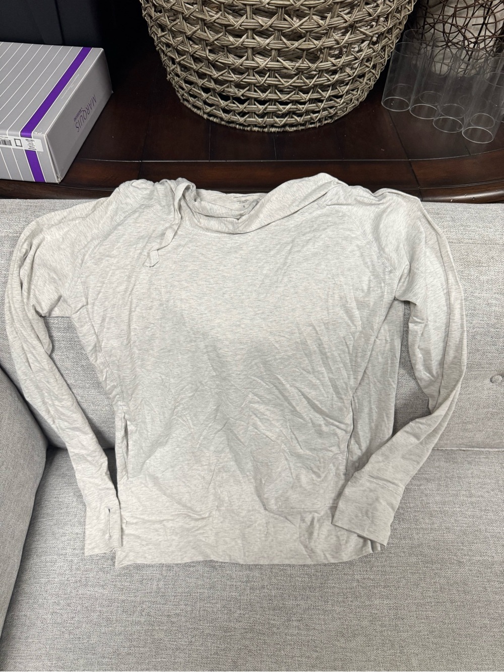 Coolibar Light Heather Gray Hoodie with Pink Accent